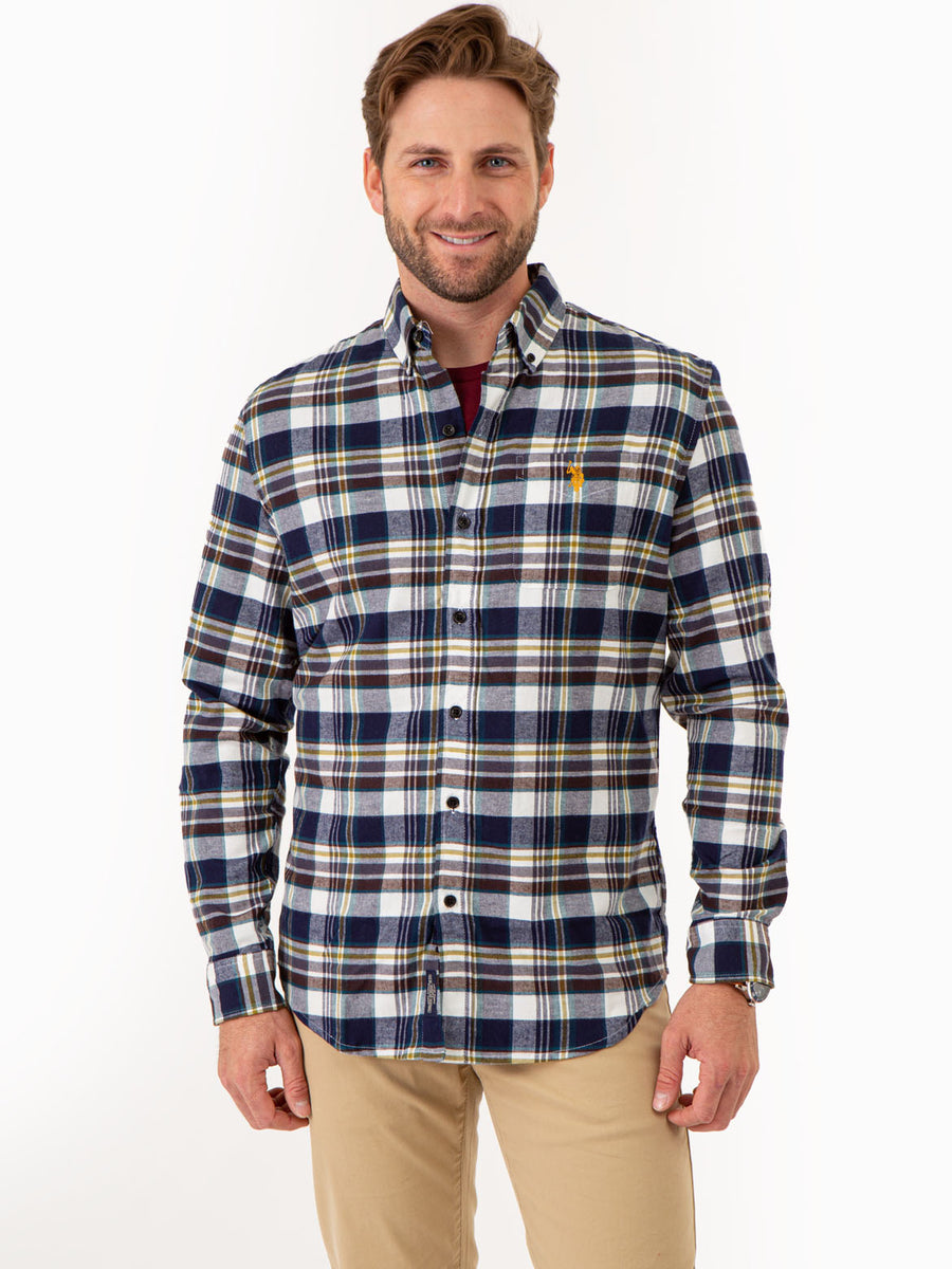 PLAID PEACHED TWILL LONG SLEEVE SHIRT– U.S. Polo Assn.