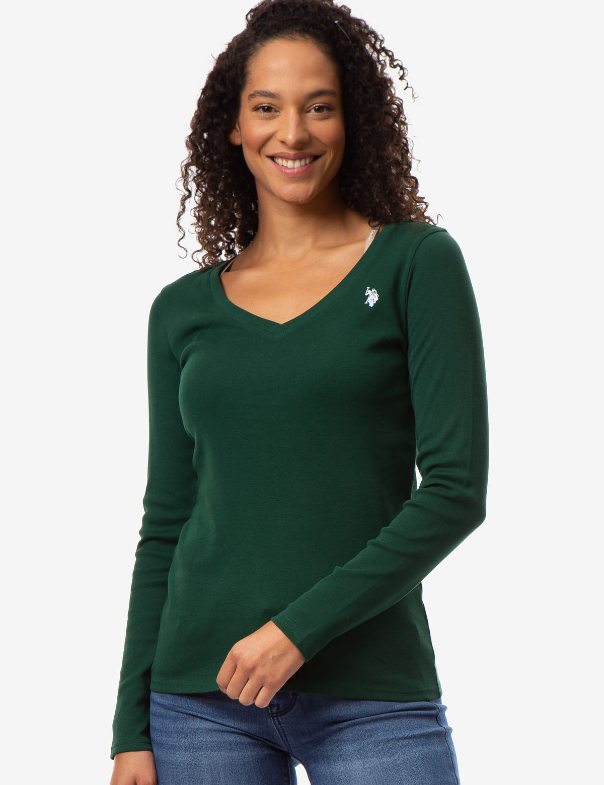 polo long sleeve v neck