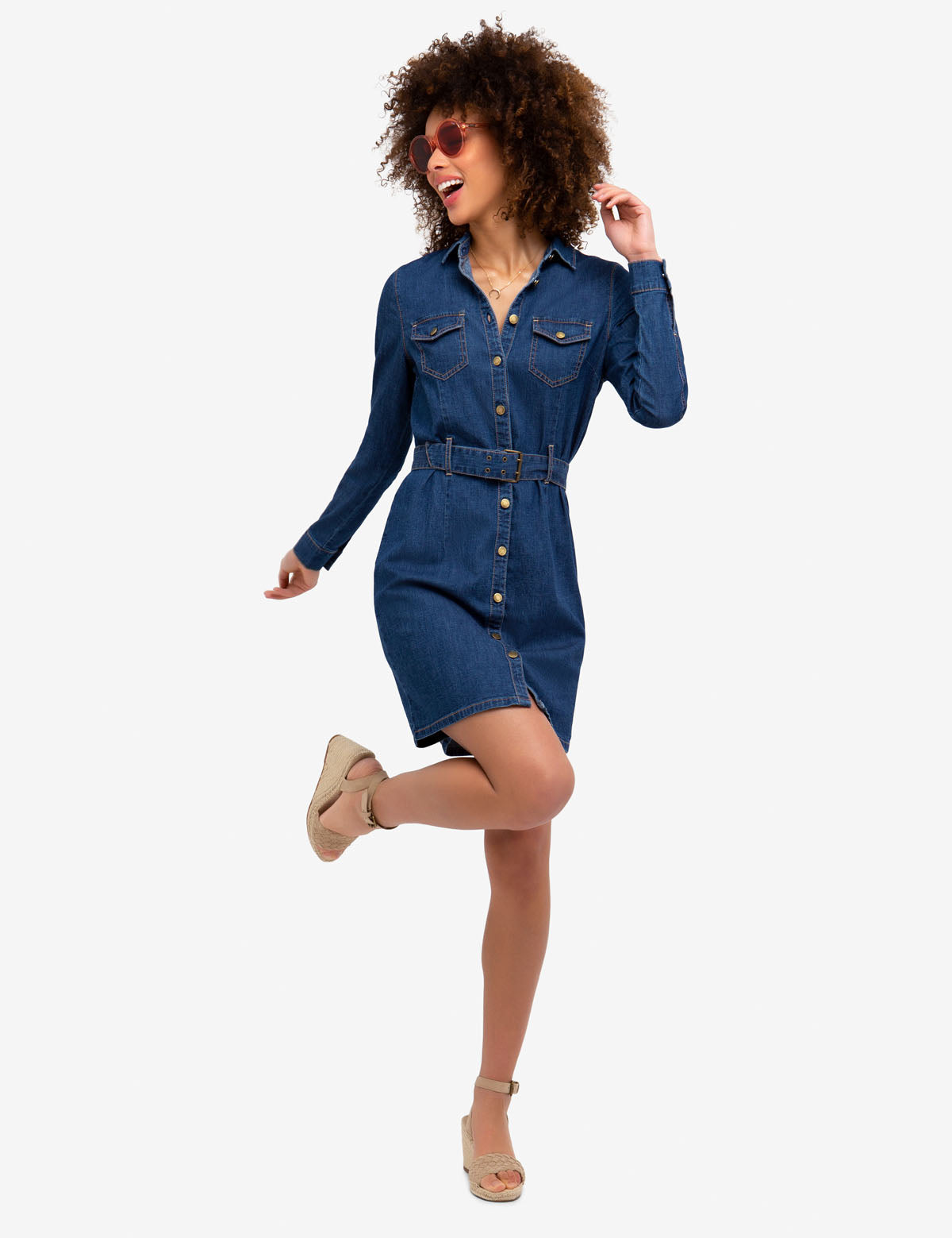 ralph lauren stretch denim shirtdress