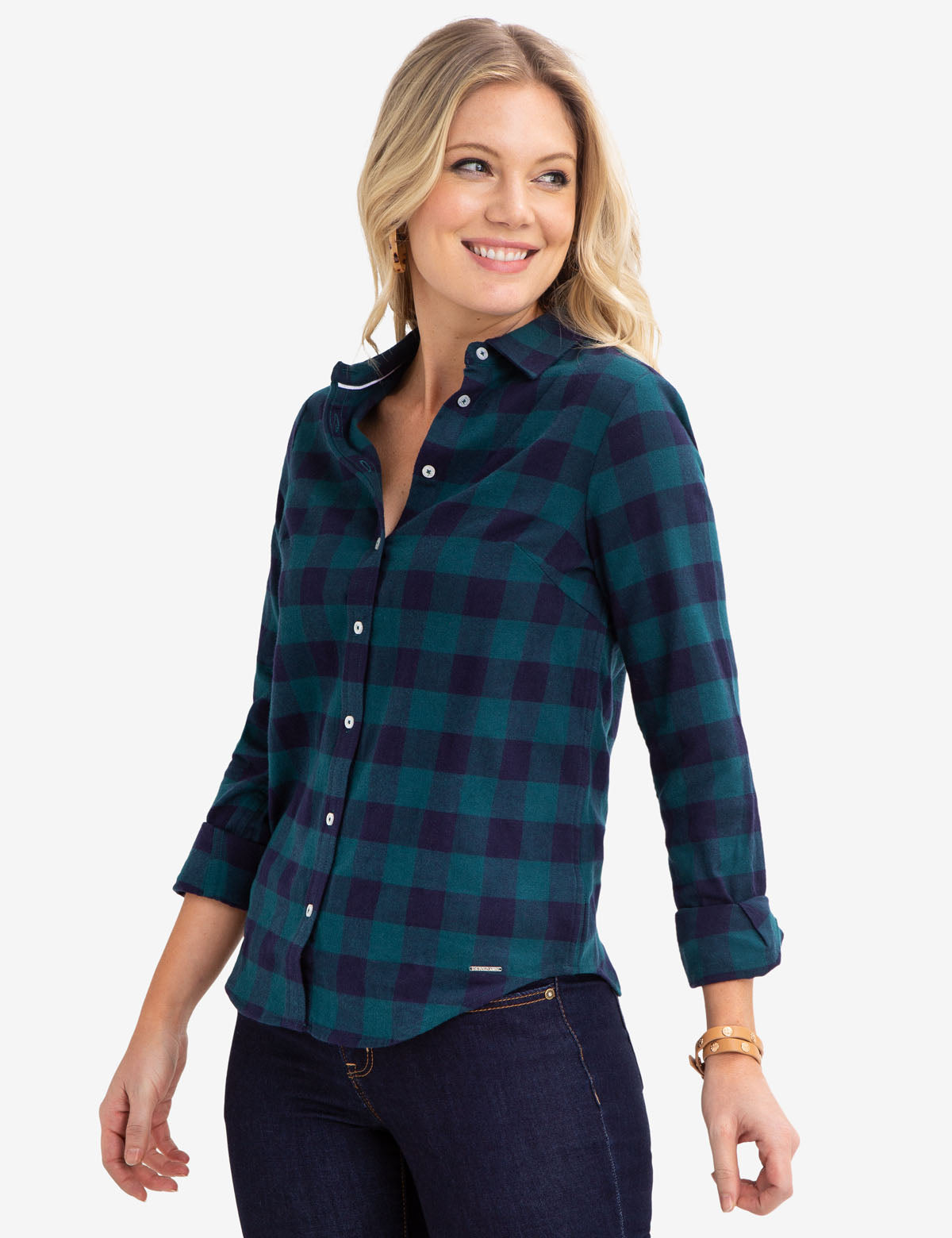 blue buffalo plaid shirt womens