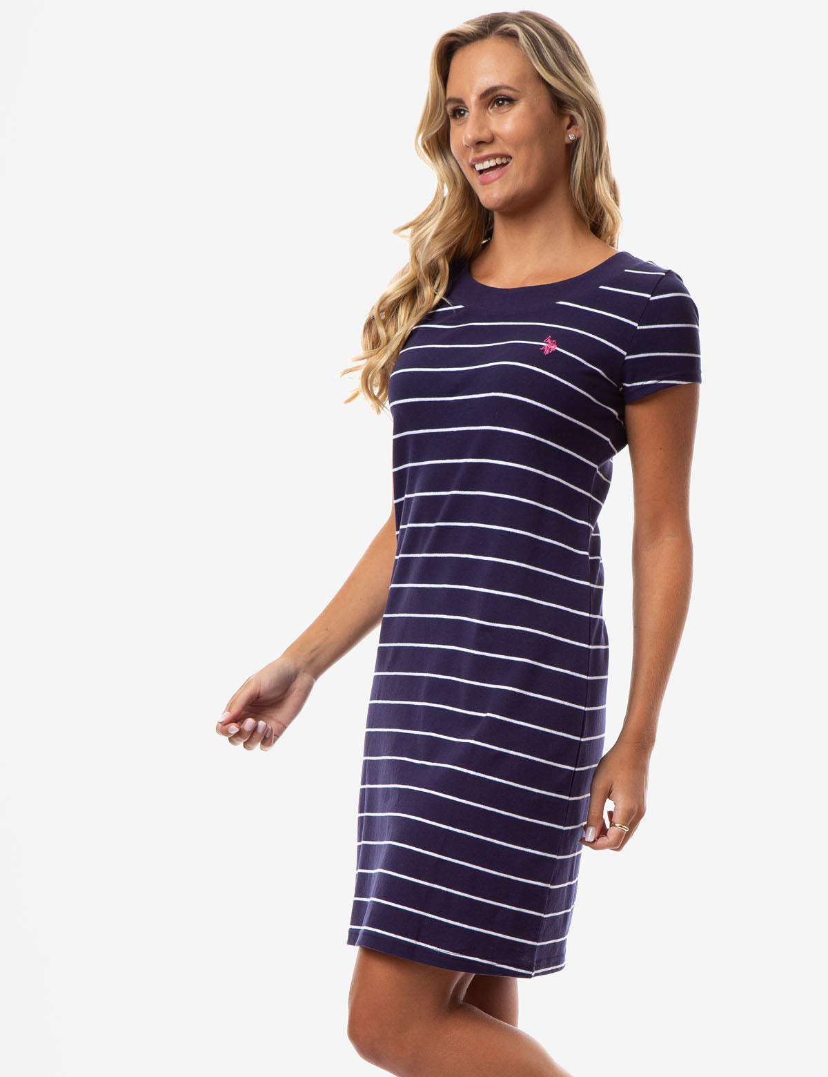 striped t shirt dress