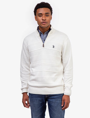 polo textured quarter zip