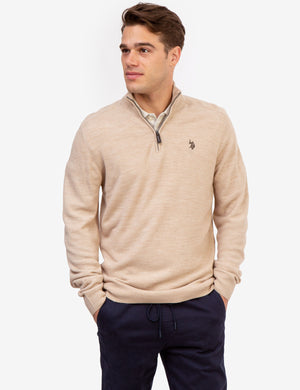 polo textured quarter zip