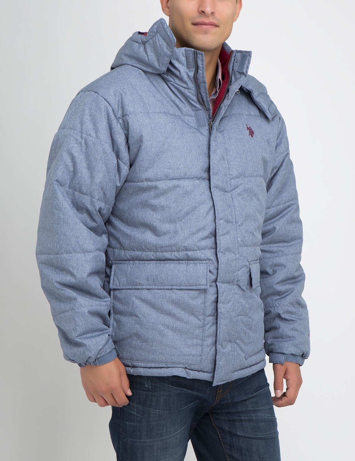 men's polo bubble jacket