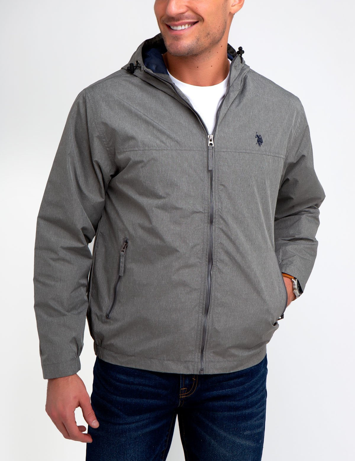 us polo assn hooded windbreaker