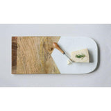 Marble and Wood Cheese Board with Knife 