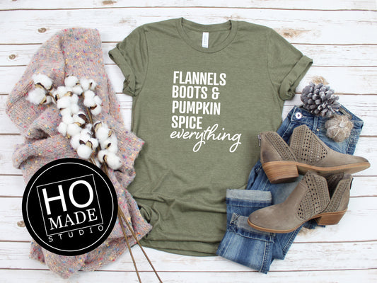Flannels, Boots & Pumpkin Spice Everything | Women's Fall Tee - HoMade Studio
