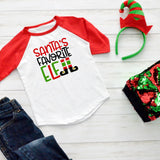 Santa's Favorite Elf Kids Christmas Long Sleeve Shirt