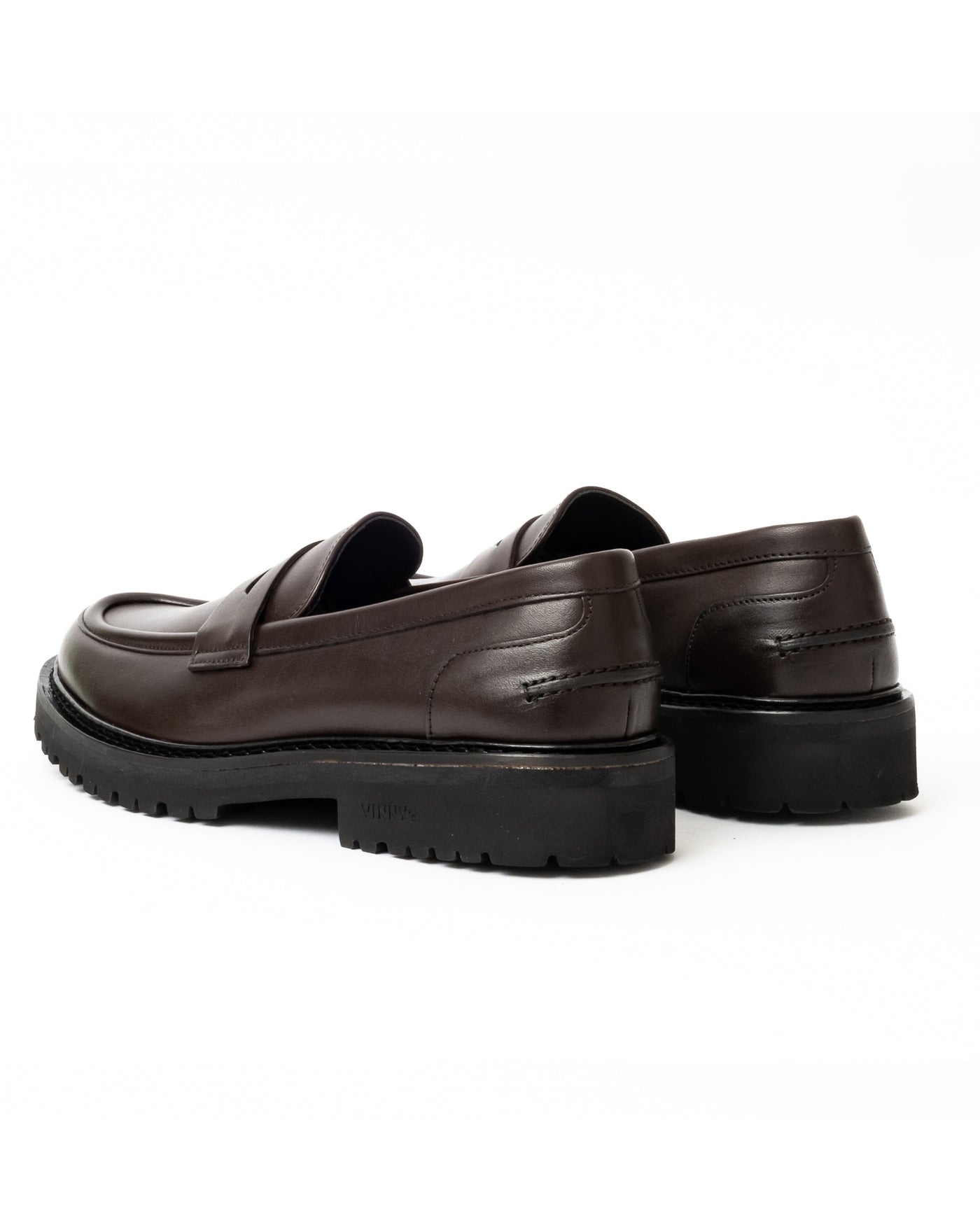 Vinny's Richee Penny Loafer Dark Brown Crust Leather