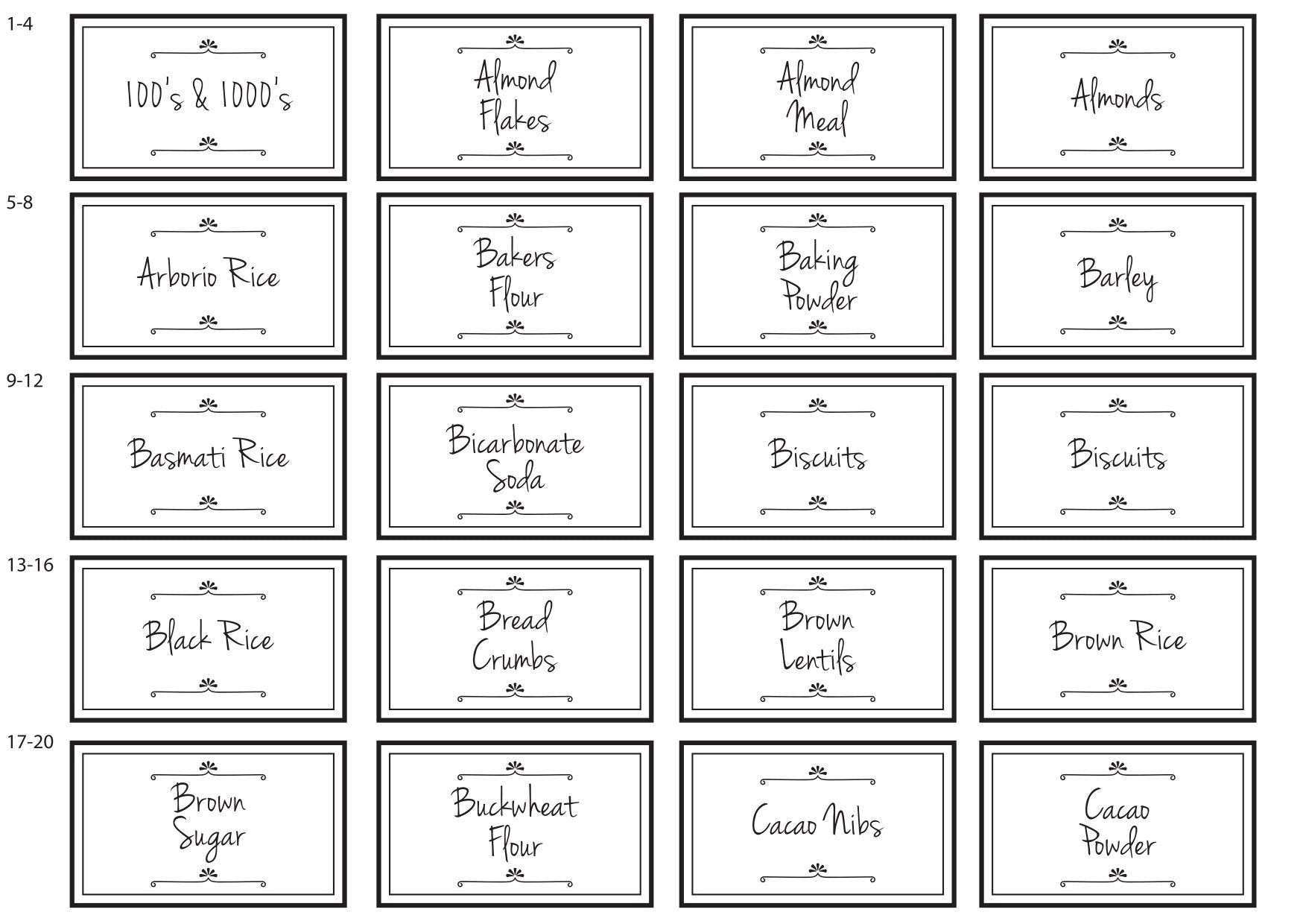 Pantry Label Packs 180 Labels | Home Label Collection