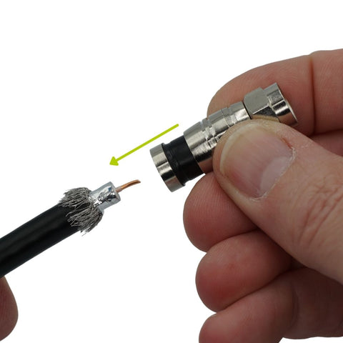 RG6 Coax cable with f connector going on