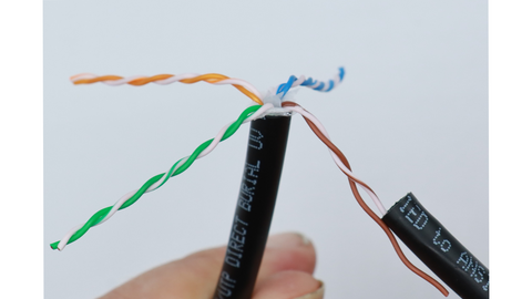 Using that piece of cable jacket you stripped off, untwist the conductor pairs.