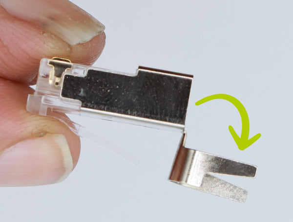 moving the shielding collar 45 degrees on a shielded rj45