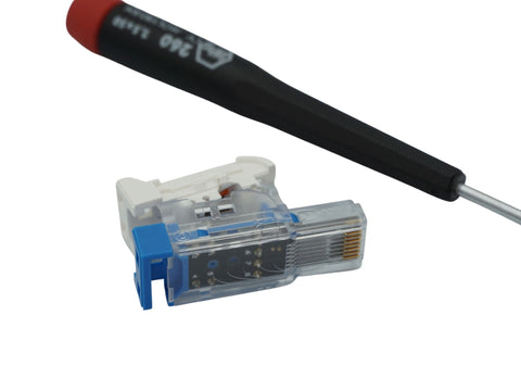 opened cat6a unshielded field term plug