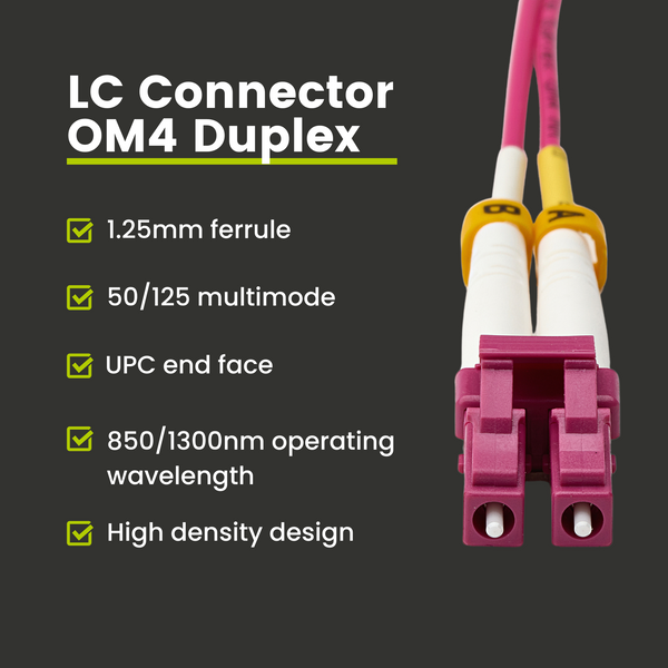 lc connector OM$ duplex fiber optic cable