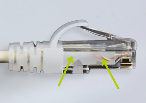 close up truecable cat6 patch cable connector