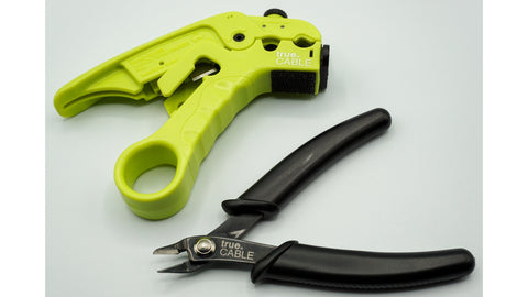 The cut and strip tool and micro flush cutters are critical for cable prep!