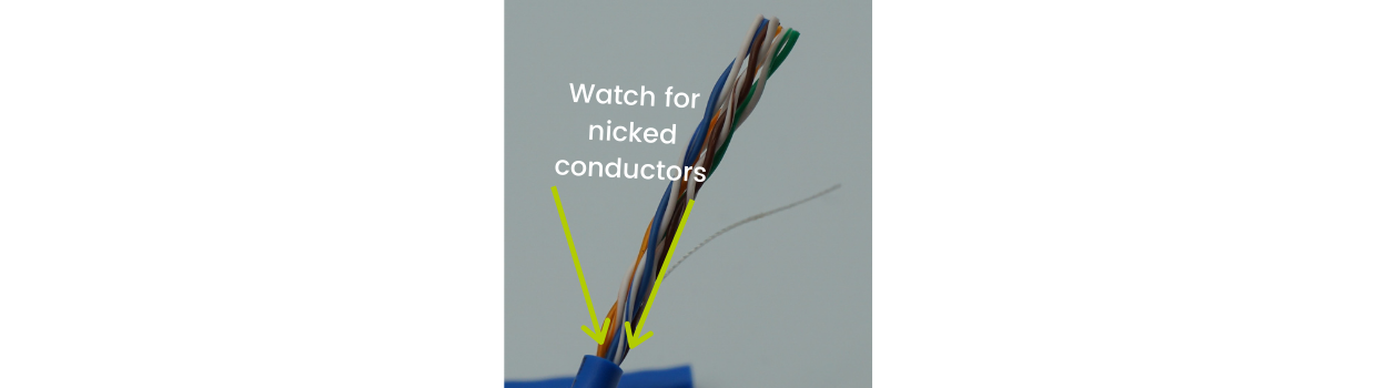 Look at the conductors at the cable jacket edge.