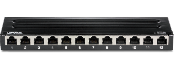 Rear view of punch-down patch panel