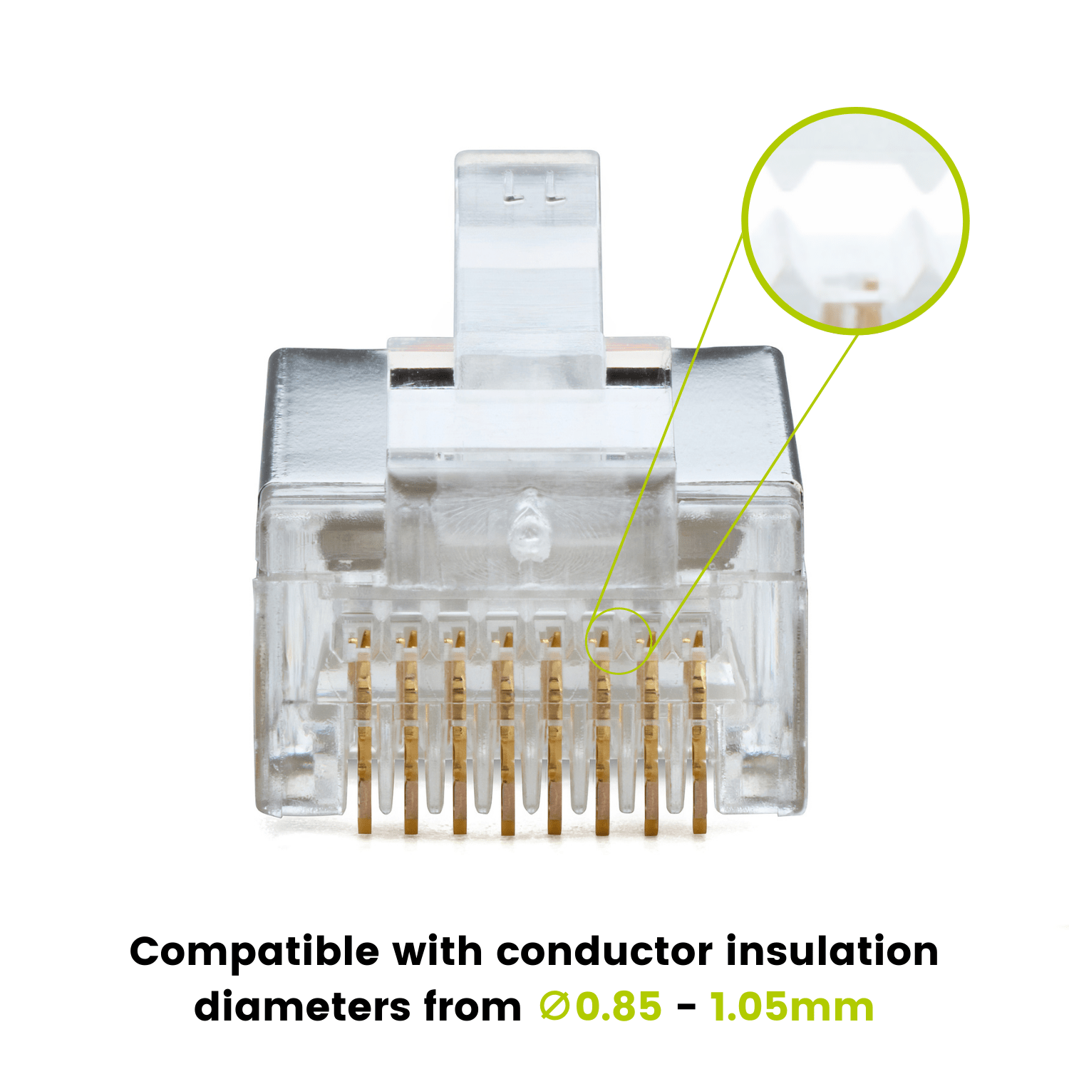 Rj45 Cat5e Pass Through Connectors Shielded Truecable 0878