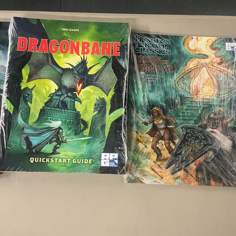 Some of the items available at The Compleat Strategist on Free RPG Day