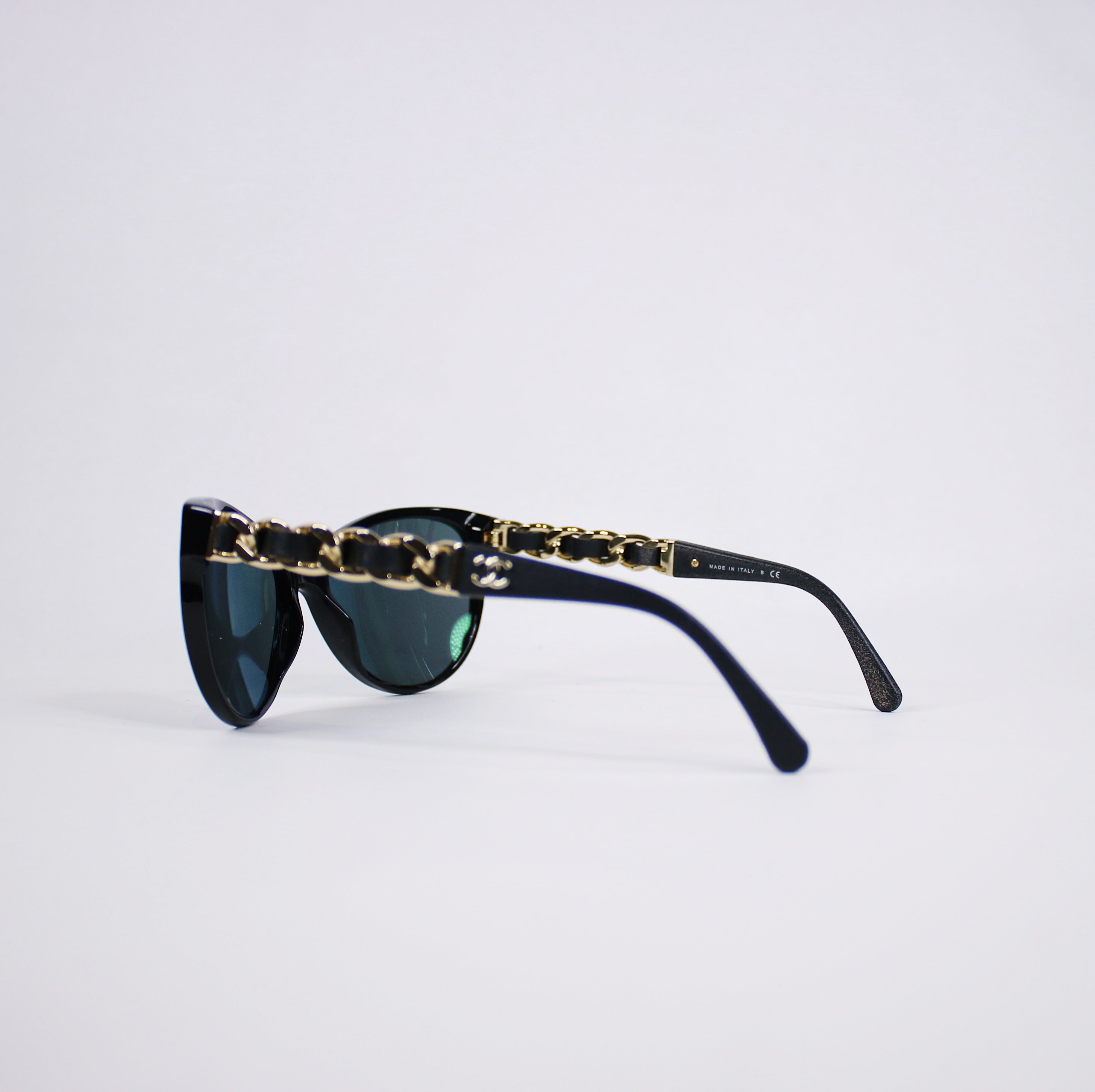 chanel gold chain sunglasses