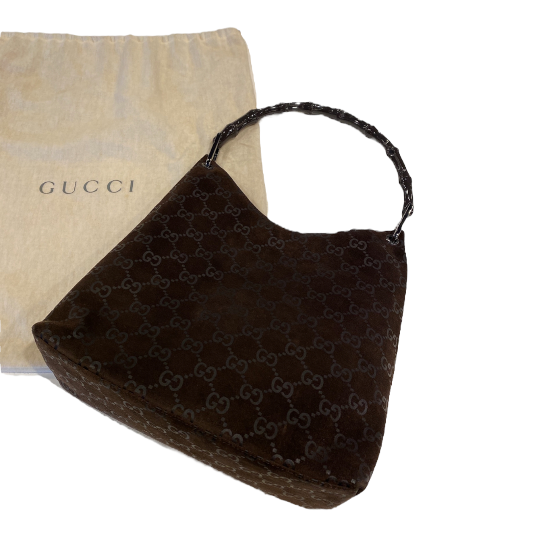 gucci brown suede bag