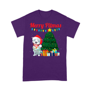 Funny Christmas Costume For Pitbull Lovers - Merry Pitmas  Tee Shirt Gift For Christmas