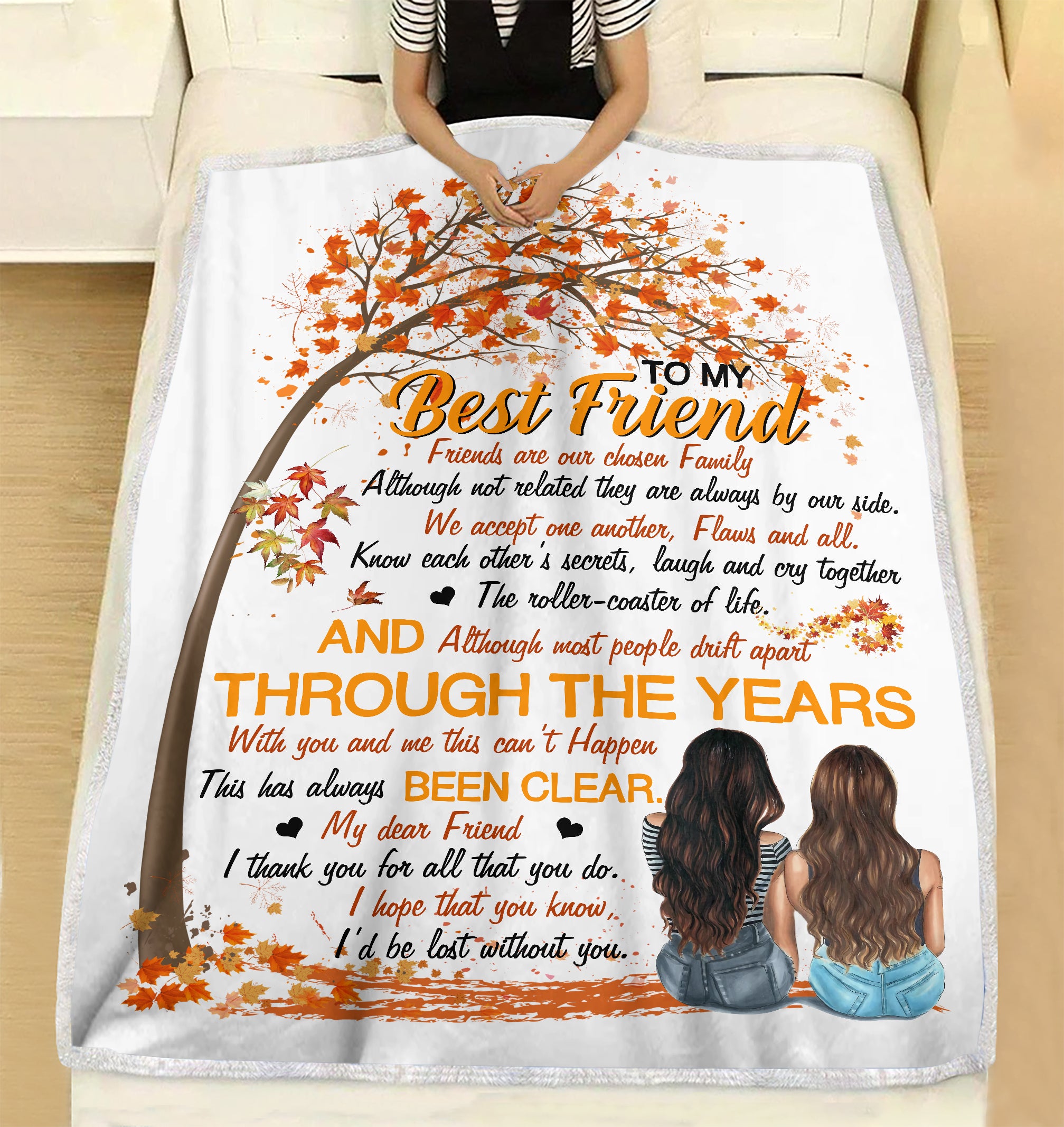 To my best friend - Friends are our chosen family I'd be lost without you personalized coffee blanket gifts custom christmas blanket