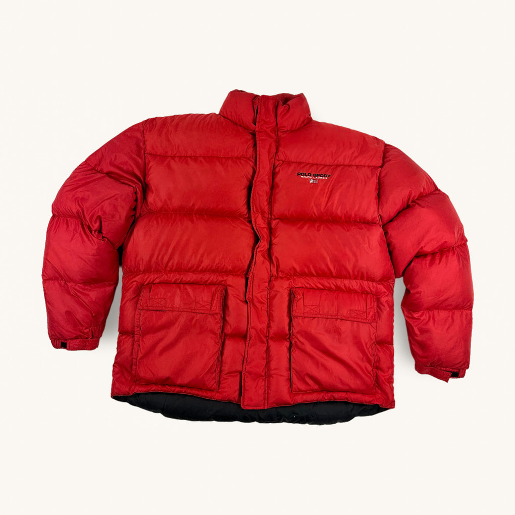 Red 90s Polo Sport Ralph Lauren Puffer Jacket Coat (L/XL) – 28 Vintage