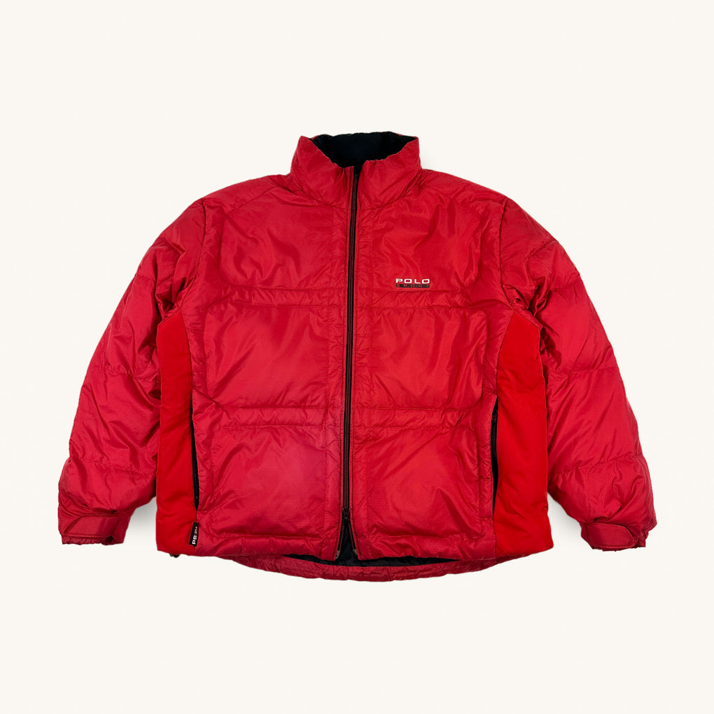Red 90s Polo Sport Ralph Lauren Puffer Jacket Coat (XXL) – 28 Vintage