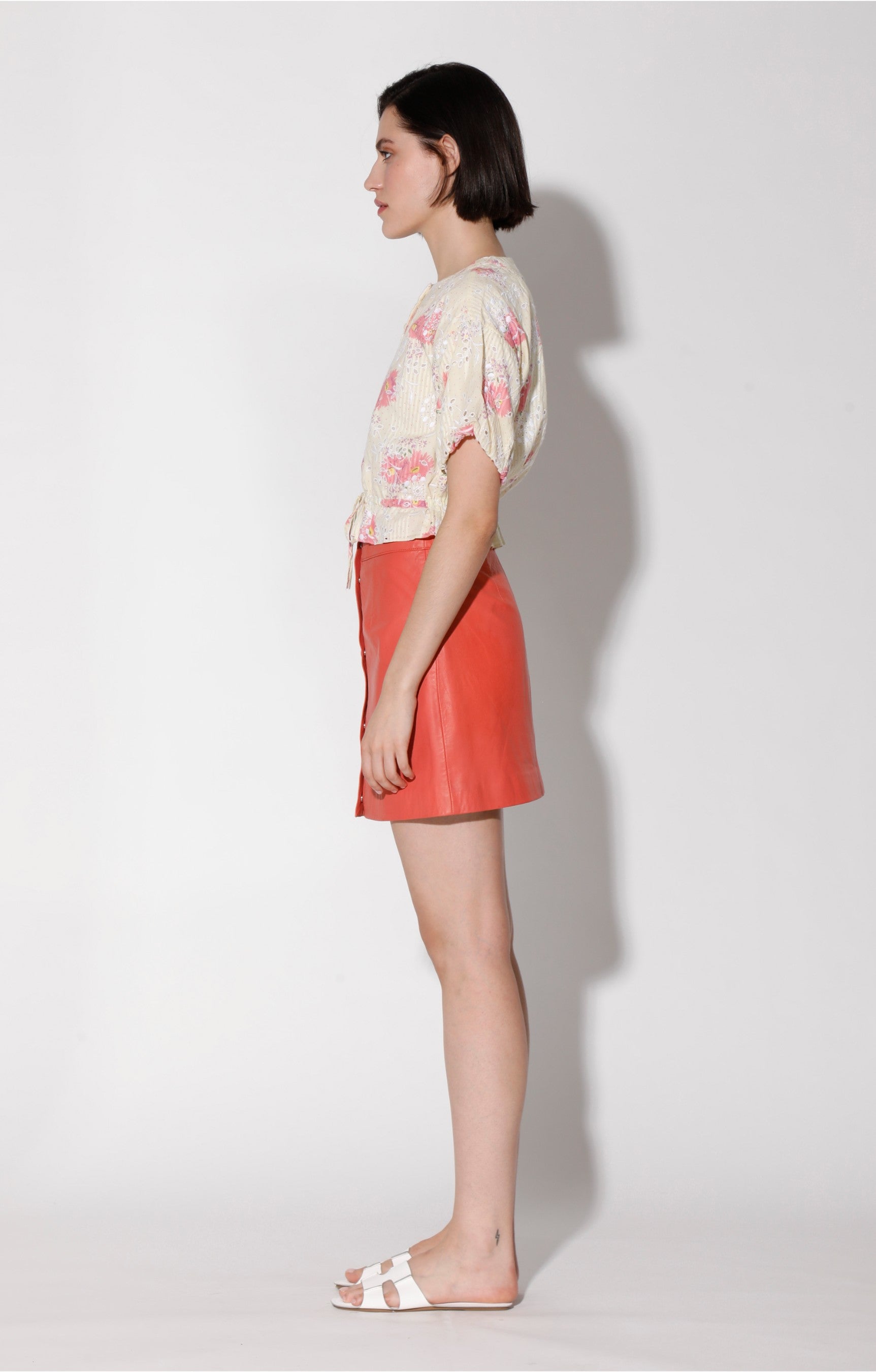 Amy Skirt, Coral - Leather (Spring)