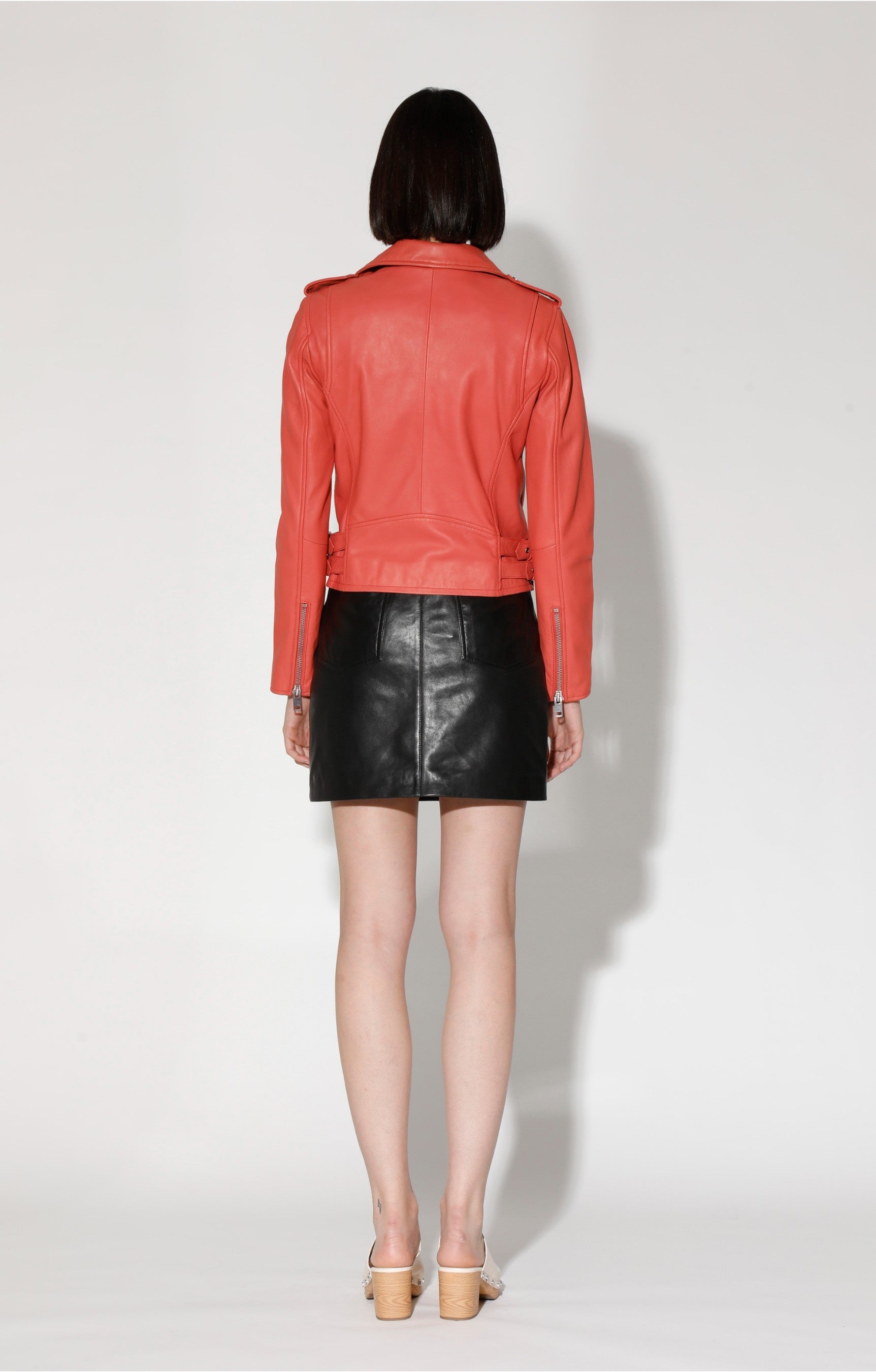 Liz Jacket, Coral - Leather (Spring)