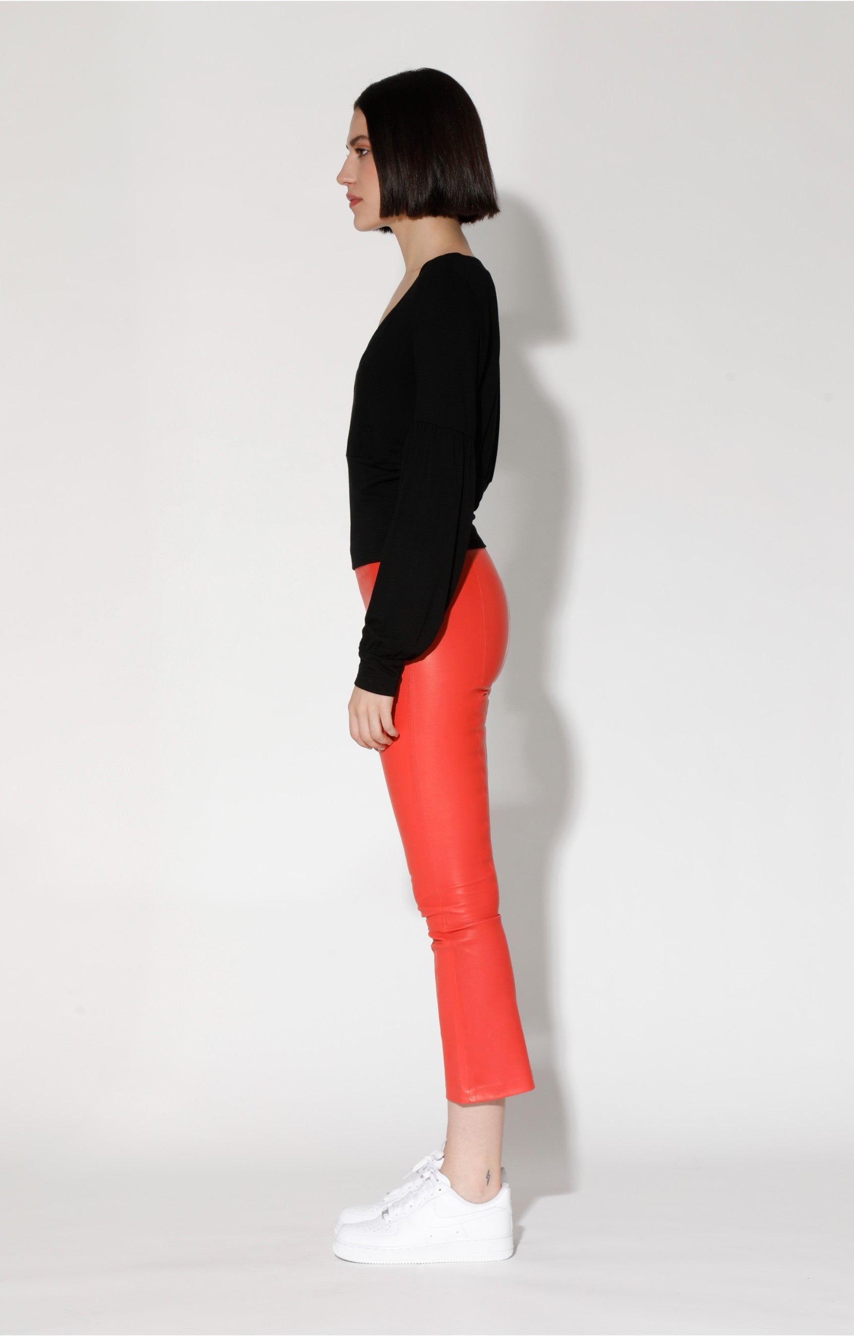 Lori Pant, Coral - Stretch Leather (Spring)