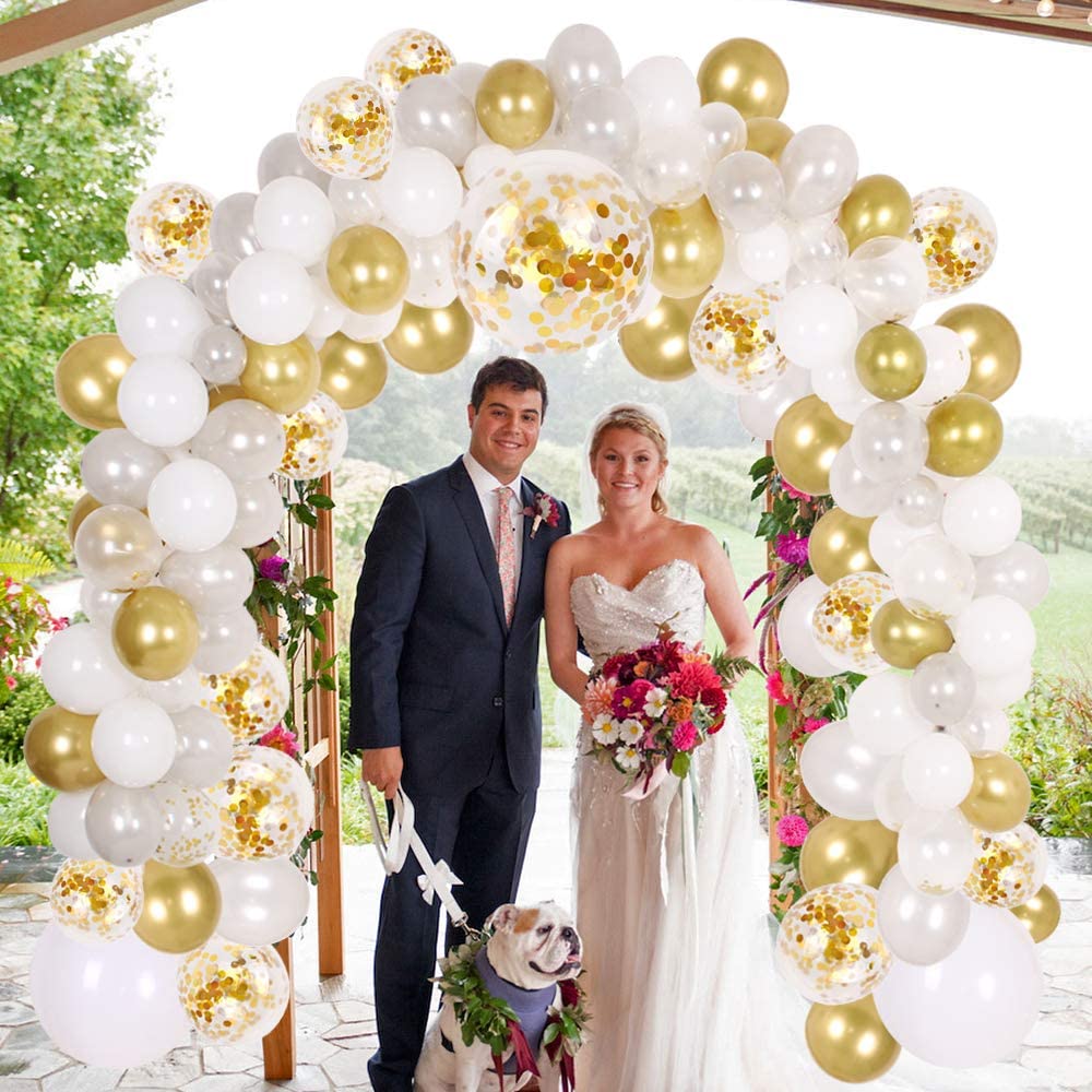 6 ballons blancs - Inscriptions mariage - Happy Family