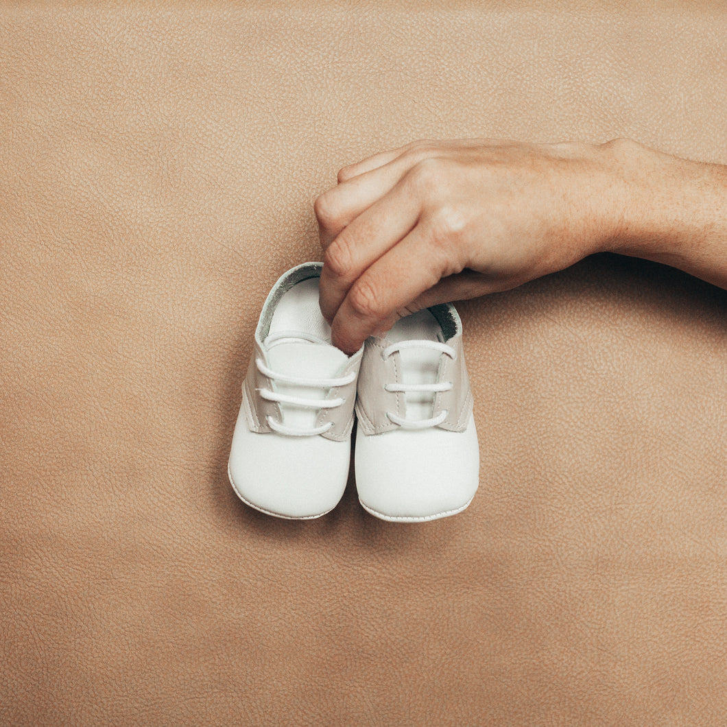 white crib shoes