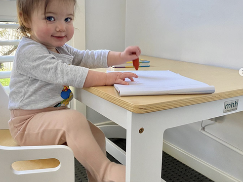 children crafting at table