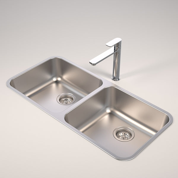 Caroma Contemporary Stainless Steel Double Bowl Kitchen Sink Best Price The Blue Space