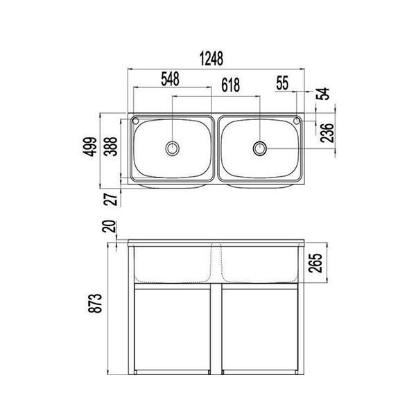 Clark Eureka Double 45 Litre Laundry Tub And Cabinet The Blue Space