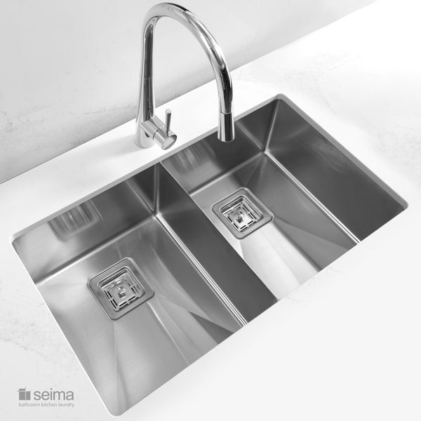 Seima Tetra Pro Blade Double Inset Overmount Kitchen Sink
