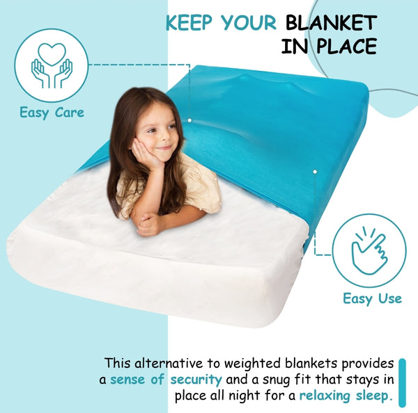 Returns Double Bed Sensory Bed Sheet-Powder blue-Alternative to a weighted  blanket