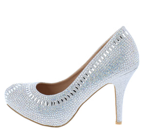 silver sparkly stilettos