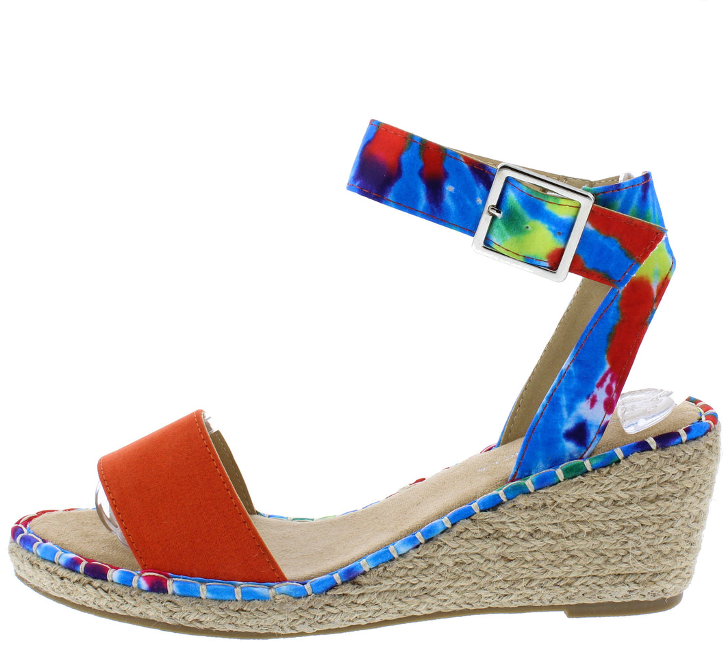 orange espadrille wedges