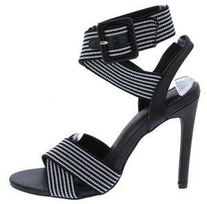 black open toe slingback heels