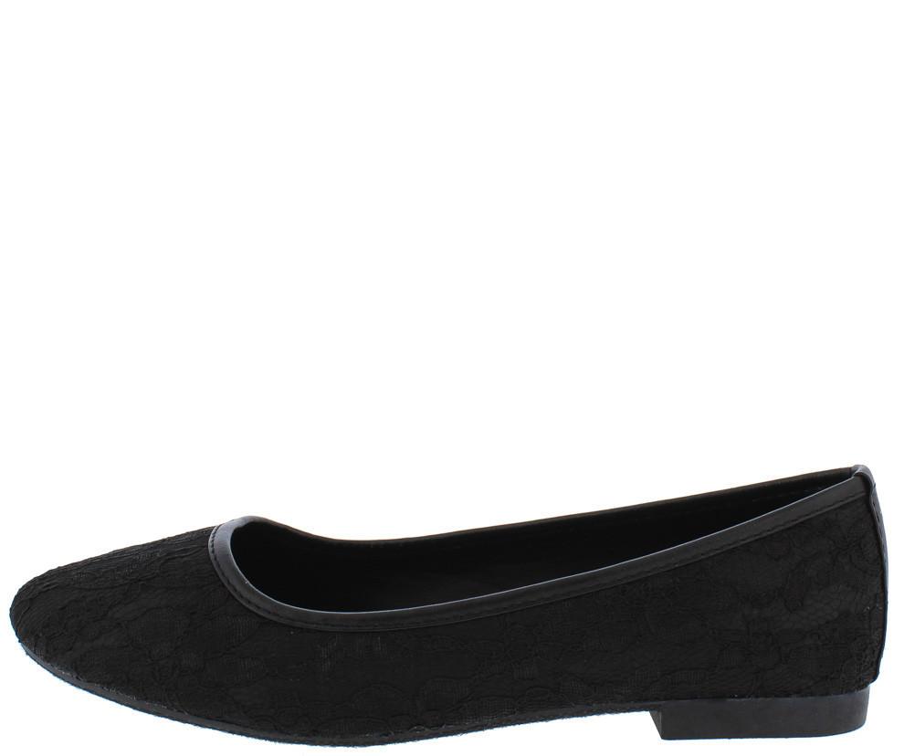 black lace flat shoes