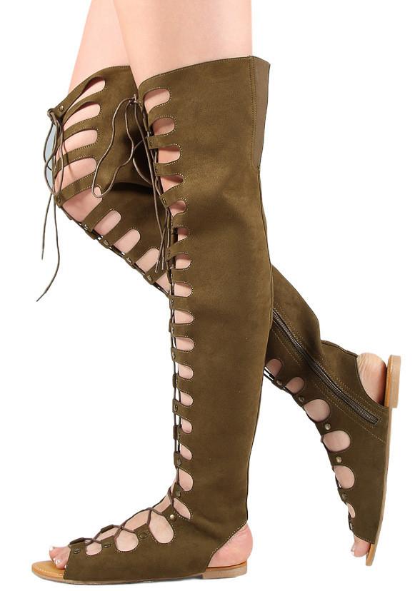 gladiator knee high heels