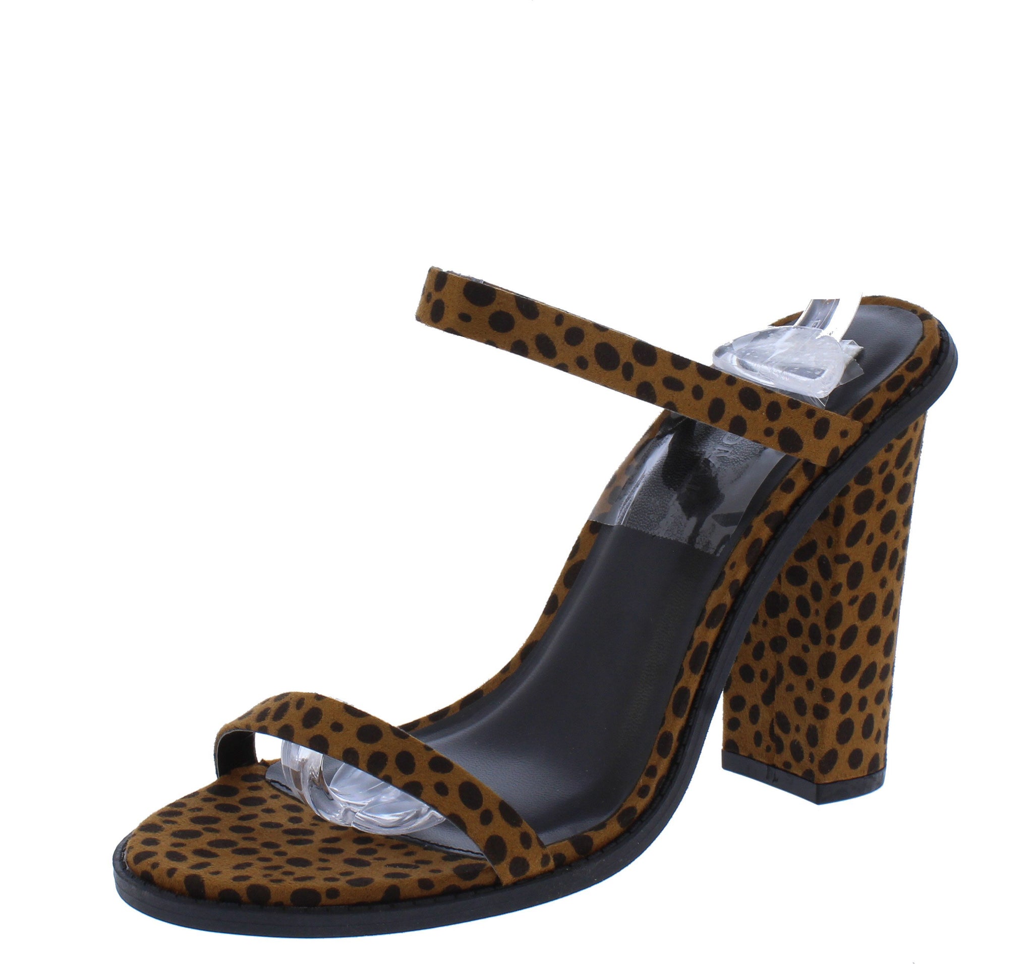 cheetah heeled mules