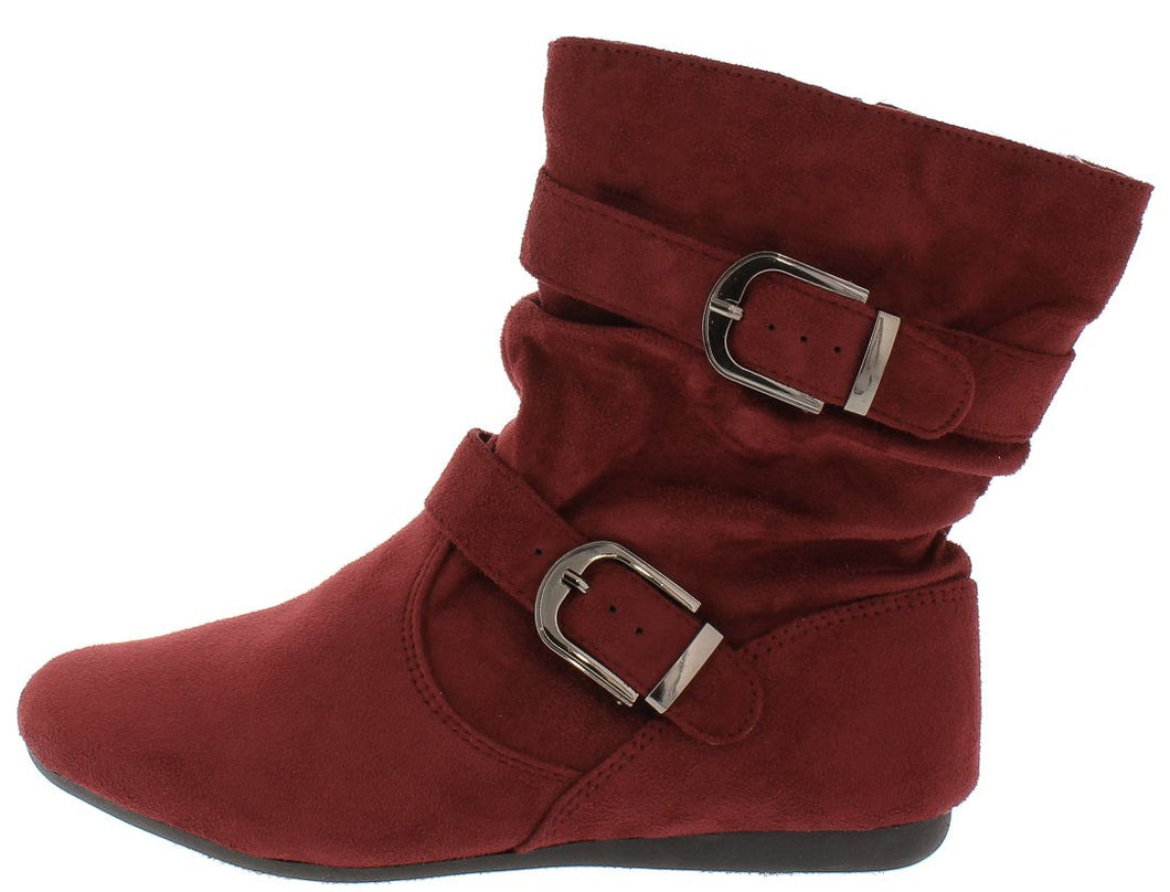 Rachel17 Burgundy Slouchy Side Buckle 