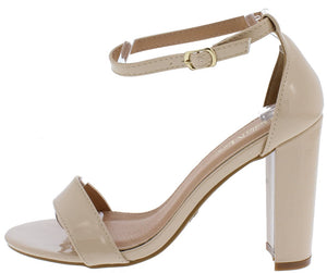 nude open toe block heels