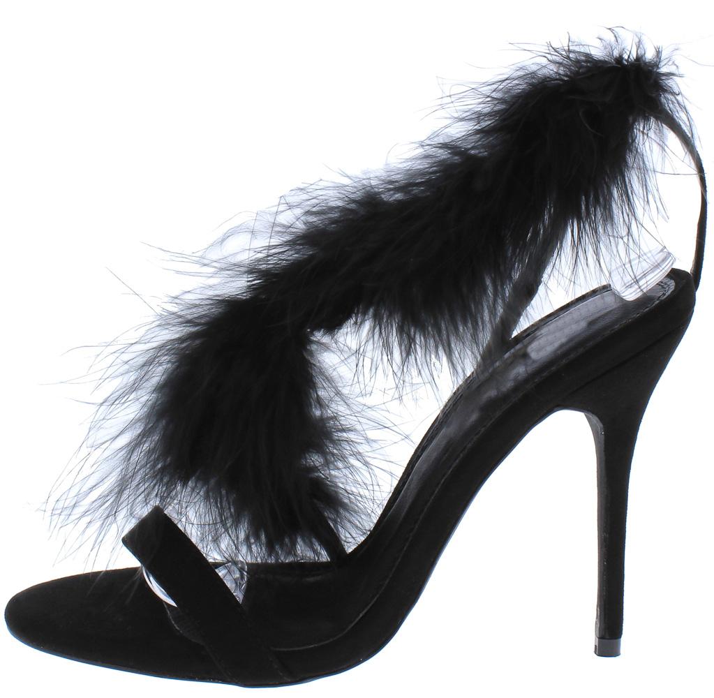 feather stiletto heels